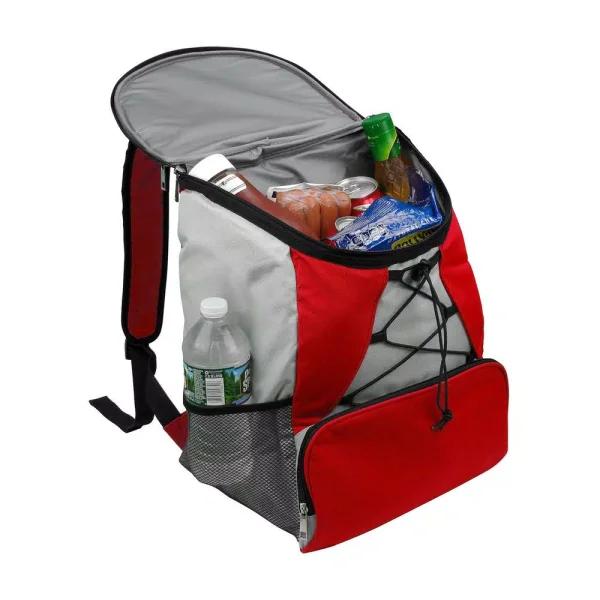 GigaTent Red 4-Pocket Insulated Cargo Backpack Soft Cooler, Leak-Proof 2qt Capacity