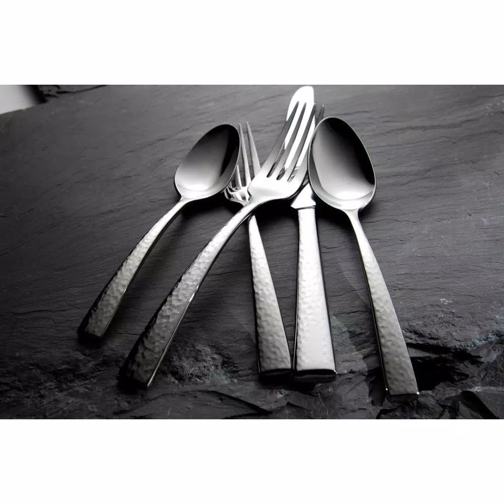 Oneida Chef's Table Hammered 18/0 Stainless Steel Dessert and Salad Forks, 12-Piece Set