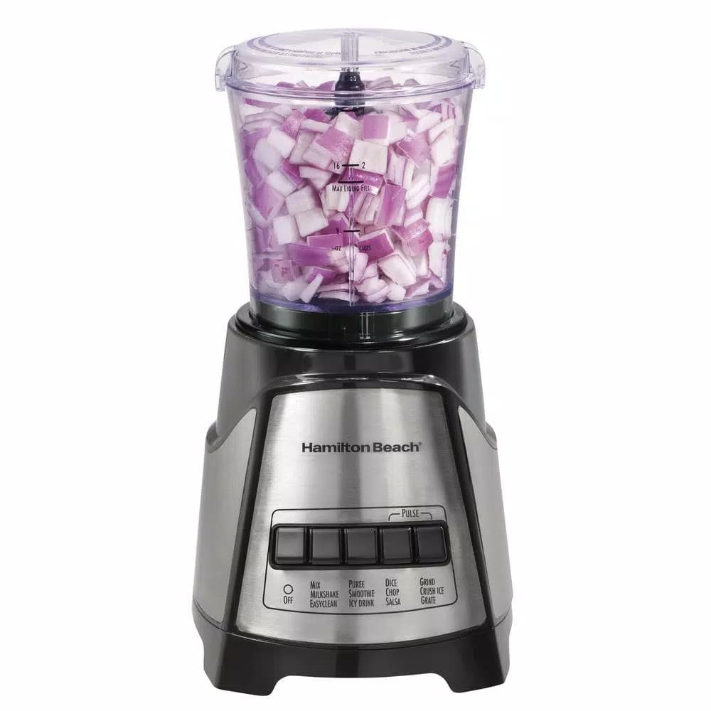 Hamilton Beach 40 oz. 12-Speed Blender with 3-Cup Food Chopper Jar, Black and Stainless Steel