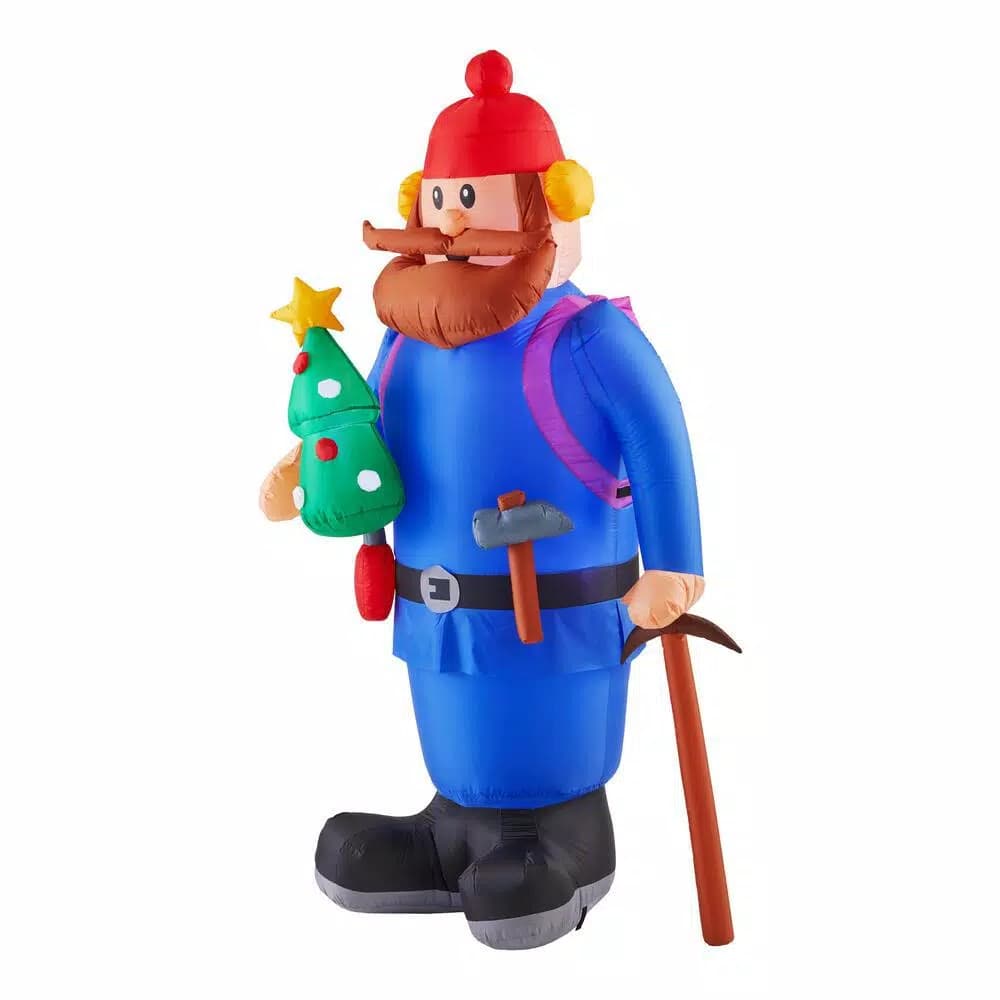 Rudolph 6 ft. Airblown Inflatable Yukon Cornelius with Tiny Christmas Tree - Rudolph the Red-Nosed Reindeer Decor
