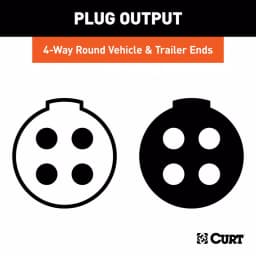 CURT 4-Way Round Trailer Connector Kit with Plug, Socket, and Hardware thumbnail 8
