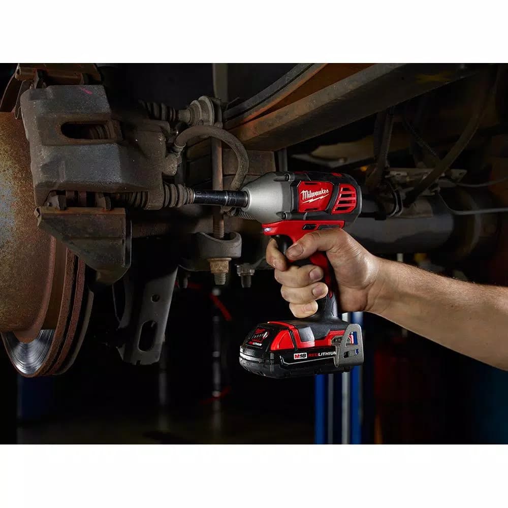 Milwaukee M18 3/8 in. Compact Cordless Impact Wrench Kit with (2) 1.5 Ah Batteries, Charger, and Hard Case