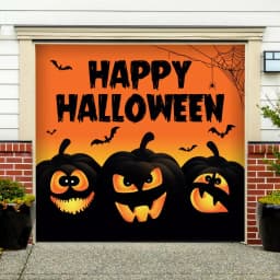 My Door Decor Happy Halloween Jack-O-Lanterns Garage Door Mural, 7 ft. x 8 ft. thumbnail 2
