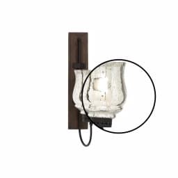 LITTON LANE 21 in. New Traditional Silver Flared Top Hurricane Candle Sconce with Walnut Frame thumbnail 5