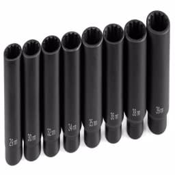 GP 1/2 in. Drive 12-Point Axle Nut Impact Socket Set, 8-Piece Metric thumbnail 2