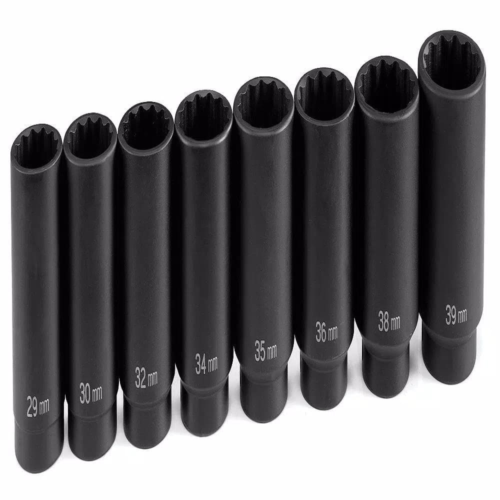 GP 1/2 in. Drive 12-Point Axle Nut Impact Socket Set, 8-Piece Metric