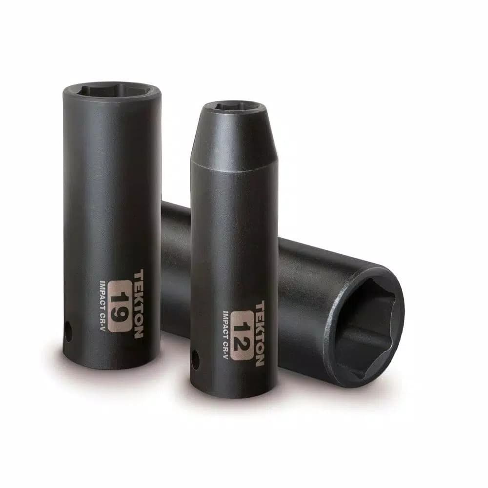 TEKTON 15-Piece 1/2 in. Drive Metric Deep Impact Socket Set, 10-24 mm