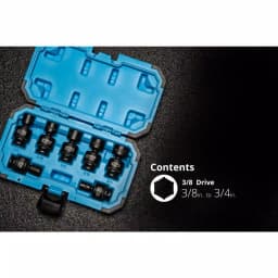 Capri Tools 3/8 in. Drive SAE Universal Impact Swivel Socket Set, 7-Piece thumbnail 3