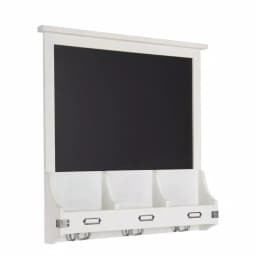 Kate and Laurel Stallard White Multi-Function Chalkboard Memo Board with Hooks and Pockets thumbnail 1