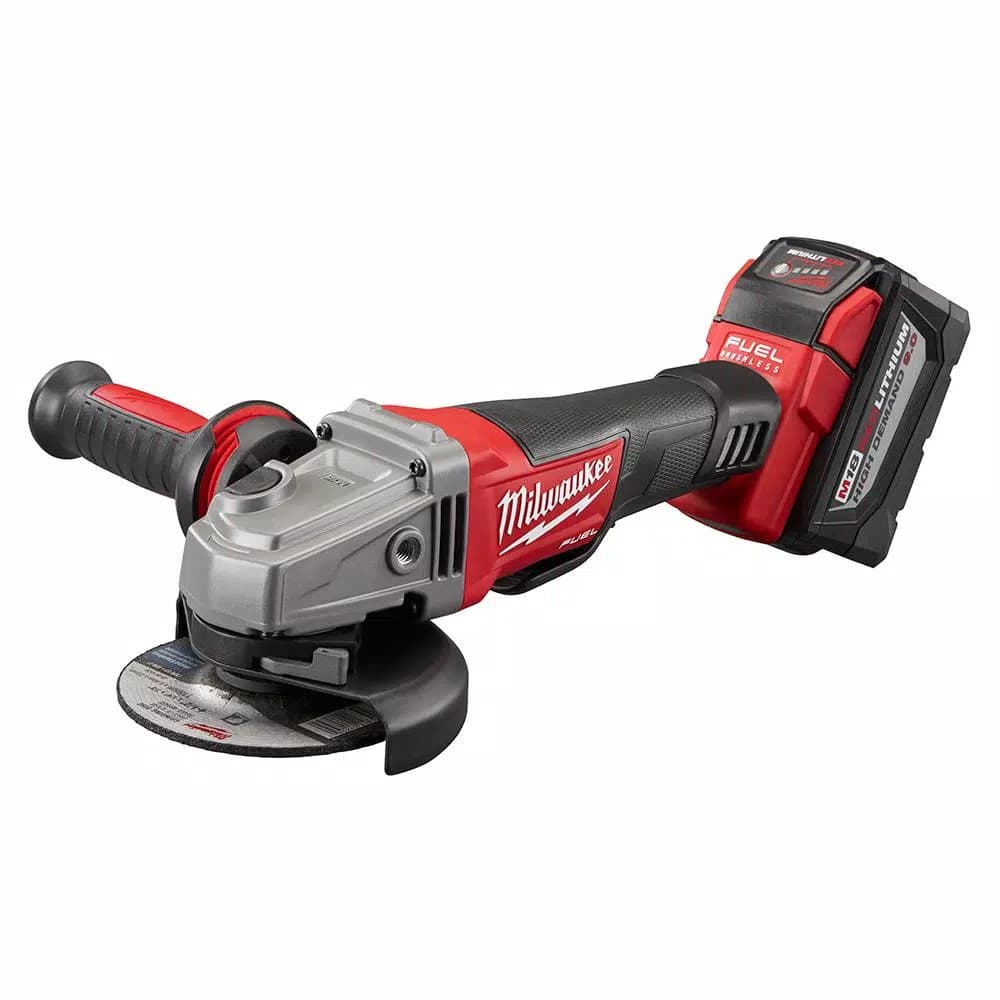 Milwaukee M18 FUEL 4-1/2 in./5 in. Cordless Angle Grinder Kit with (2) 9.0 Ah Batteries & Rapid Charger