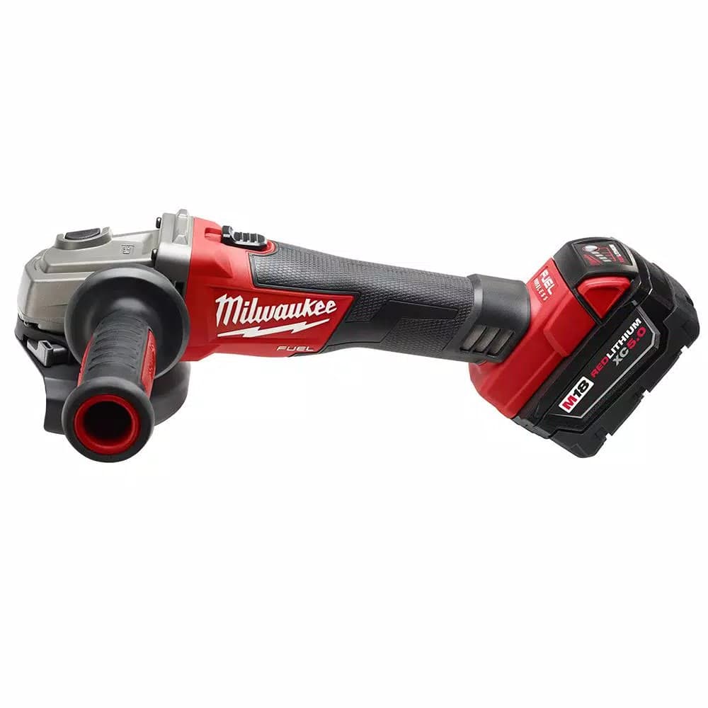 Milwaukee M18 FUEL 4-1/2"/5" Brushless Cordless Angle Grinder Kit with Two 5.0 Ah Batteries