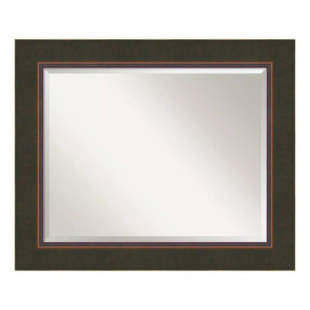 Amanti Art Milano 34.5 in. W x 28.5 in. H Framed Rectangular Bathroom Vanity Mirror, Dark Bronze