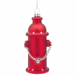 Design Toscano 5 in. Fire Hydrant Blown Glass Holiday Ornament, Red thumbnail 1