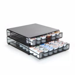 Mind Reader Jumbo 72-Capacity Metal Mesh Double Coffee Pod Storage Drawer, Black thumbnail 2