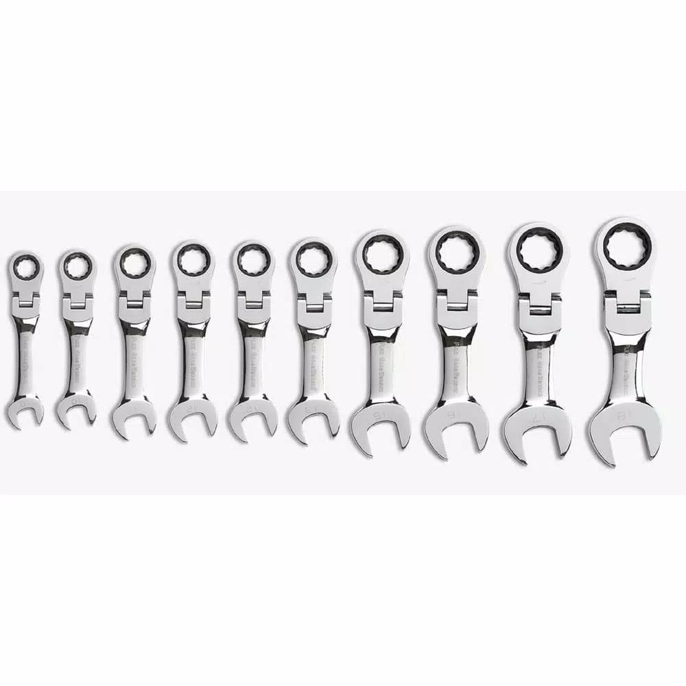 GearWrench Metric Stubby Flex Ratcheting Wrench Set, 10-Piece