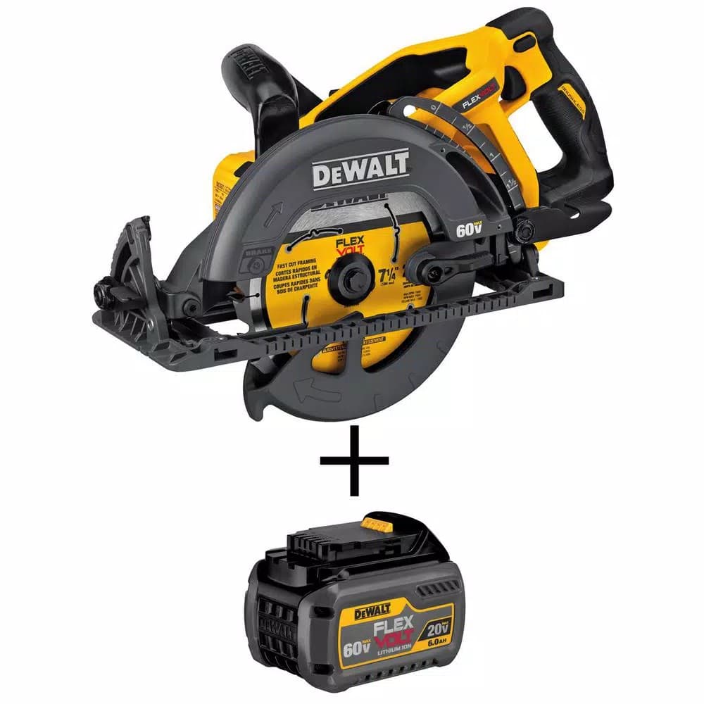 DEWALT 60V MAX FLEXVOLT 7-1/4 in. Brushless Wormdrive Style Circular Saw