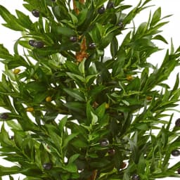 Nearly Natural 3.5-Ft. Artificial Olive Cone Topiary Tree with White Planter, Indoor/Outdoor UV-Resistant thumbnail 2