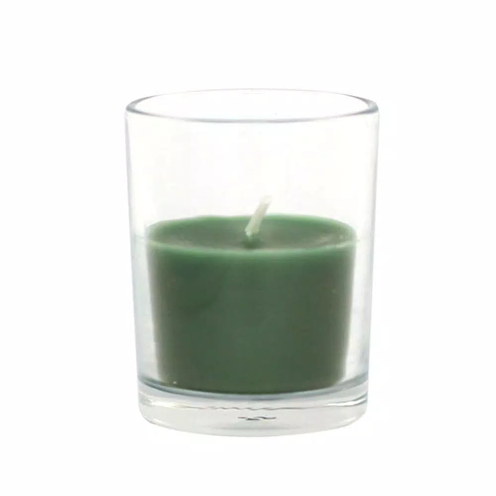 Zest Candle Hunter Green Round Glass Votive Candles, 2 in. x 2.5 in. (12-Pack)