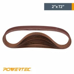 POWERTEC 2 in. x 72 in. 40 Grit Aluminum Oxide Sanding Belts, 10-Pack thumbnail 3