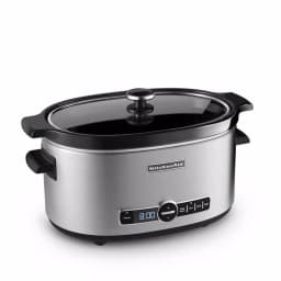 KitchenAid 6 Qt. Stainless Steel Slow Cooker with Digital Timer and Glass Lid, Oval Ceramic Vessel thumbnail 2