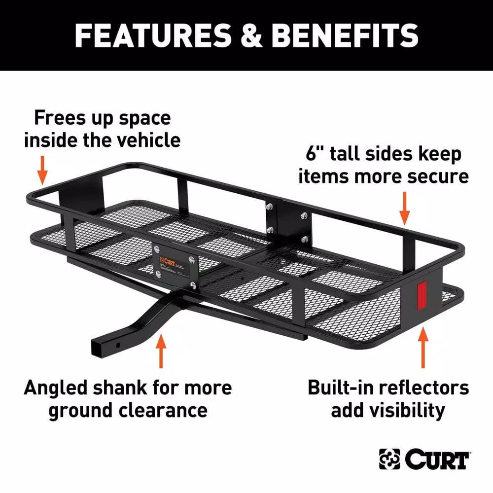 CURT Steel Basket Style Hitch Cargo Carrier, 500 lb. Capacity, 2 in. Receiver