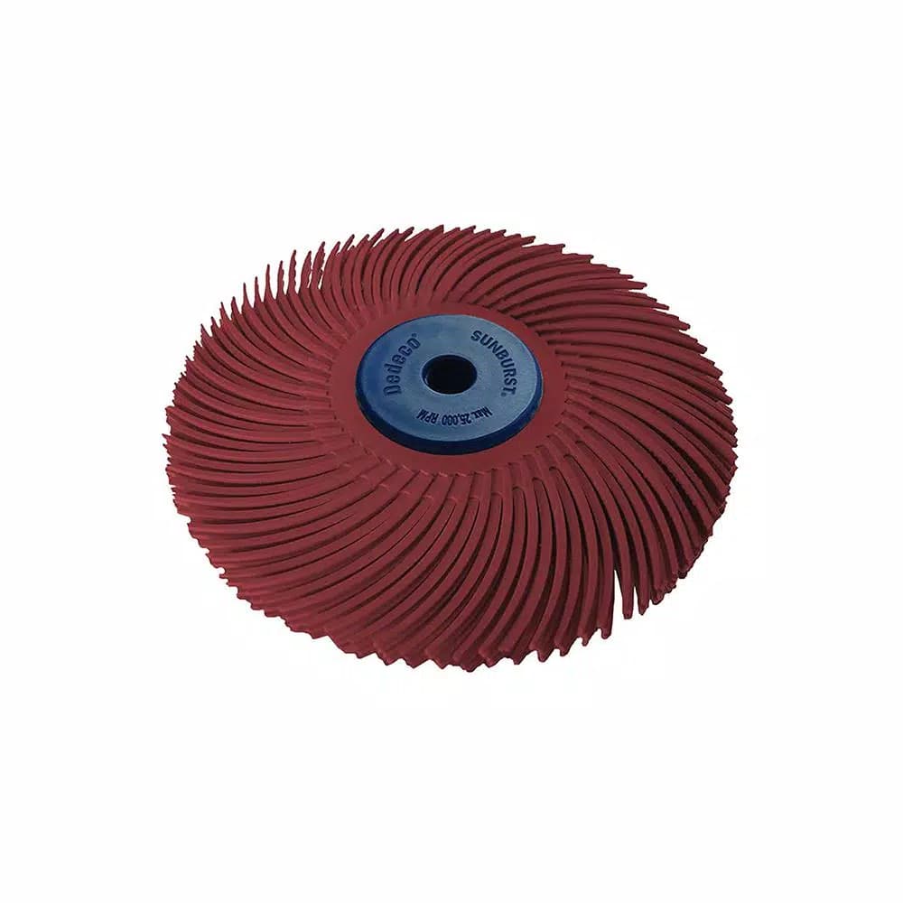 Dedeco Sunburst 3 in. 220-Grit 3-Ply Radial Discs, 1/4 in. Arbor, Thermoplastic Cleaning and Polishing Tool