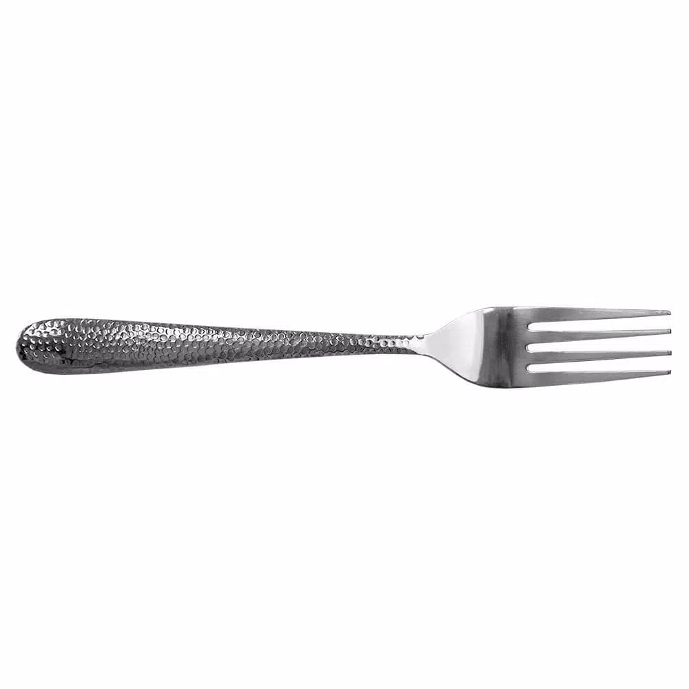 Unbranded Hammered Finish Silver 18/0 Stainless Steel Dinner Fork Set, 4-Piece