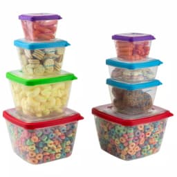 Unbranded 10-Piece Locking Round Plastic Food Storage Container Set with Airtight Snap-On Lids thumbnail 1