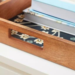 Home Decorators Collection Floral and Wood Decorative Rectangle Tray Set of 2 thumbnail 5