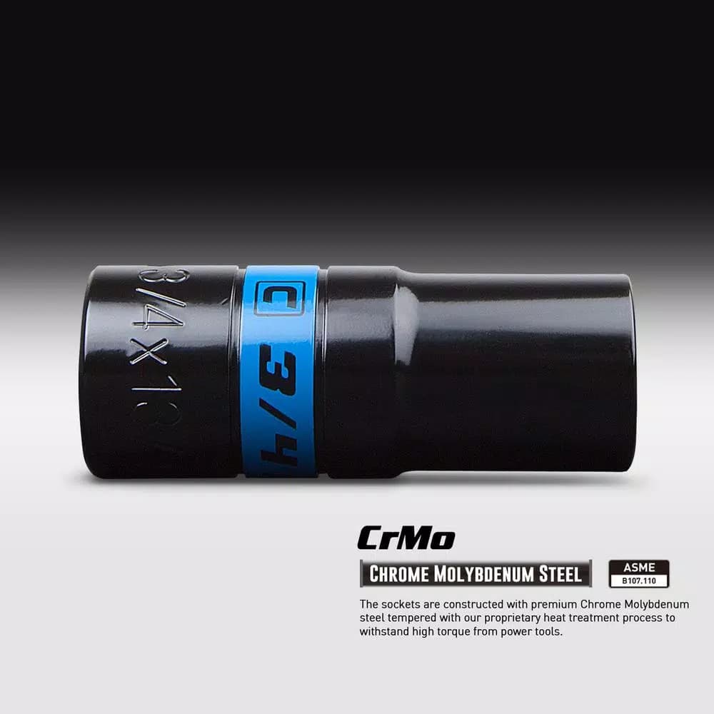 Capri Tools 1/2 in. Drive SAE/Metric 4-Piece Impact Flip Socket Set