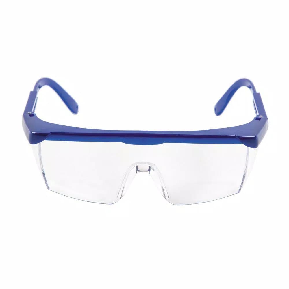 Sun Joe Protective Safety Glasses with Adjustable Frame and Clear Polycarbonate Lenses, Blue