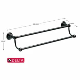 Delta Porter 24 in. Double Towel Bar, Oil Rubbed Bronze thumbnail 7