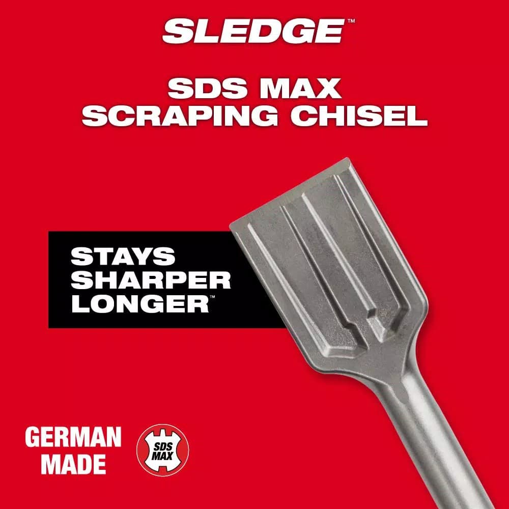 Milwaukee 2 in. x 12 in. SDS-Max SLEDGE Scraping Chisel
