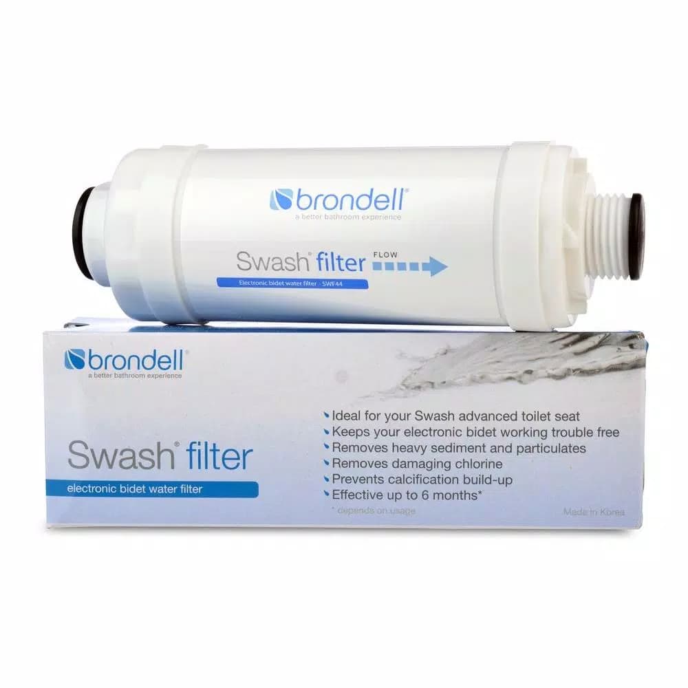 Brondell Swash Electronic Bidet Water Filter - Universal Compatibility, White