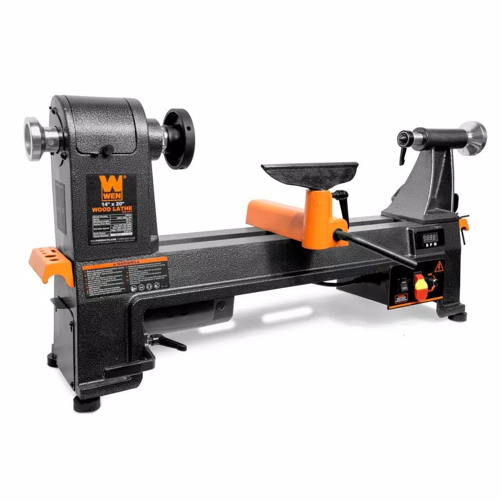 WEN 14 in. x 20 in. Variable Speed Benchtop Wood Lathe, 6 Amp