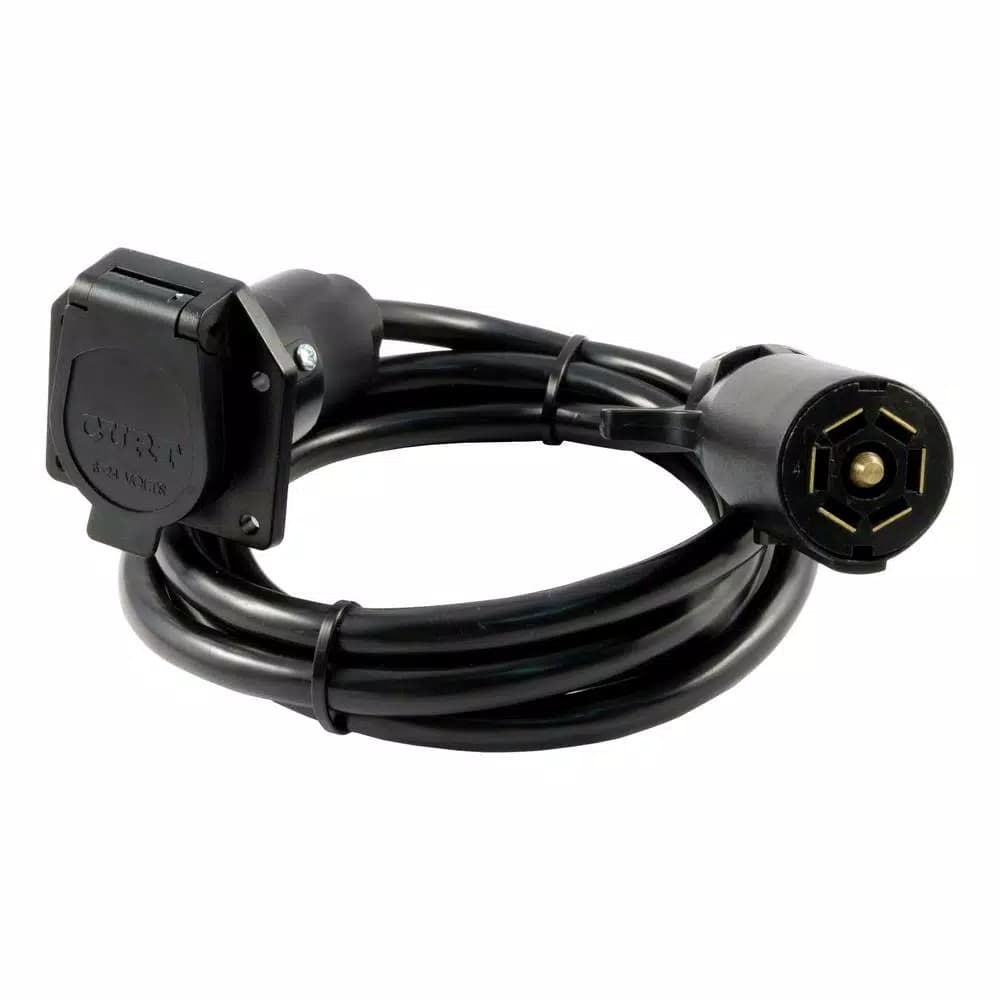 CURT 7' Original Equipment 7-Way RV Blade Wiring Extension for 5th Wheel and Gooseneck Trailers