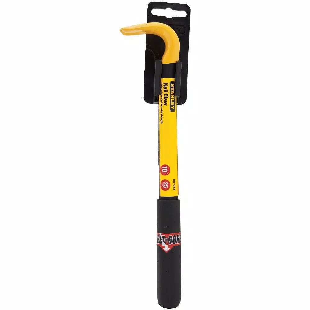 Stanley 10 in. Nail Claw Wrecking Bar with Dual Nail Slots