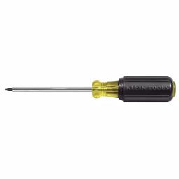 Klein Tools #1 Square Recess Tip Screwdriver with 4 in. Round Shank and Cushion Grip Handle thumbnail 1