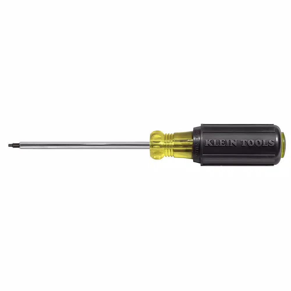Klein Tools #1 Square Recess Tip Screwdriver with 4 in. Round Shank and Cushion Grip Handle