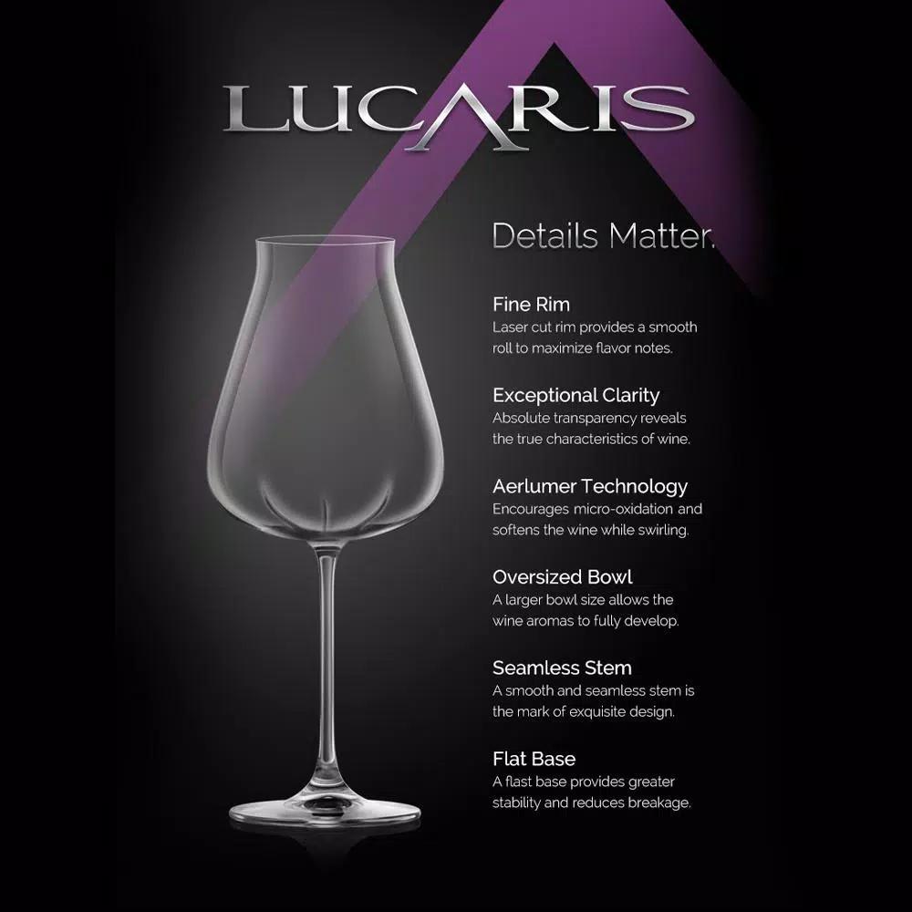 Lucaris Desire Elegant Red Wine Glasses, 20 oz, 8-Piece Set