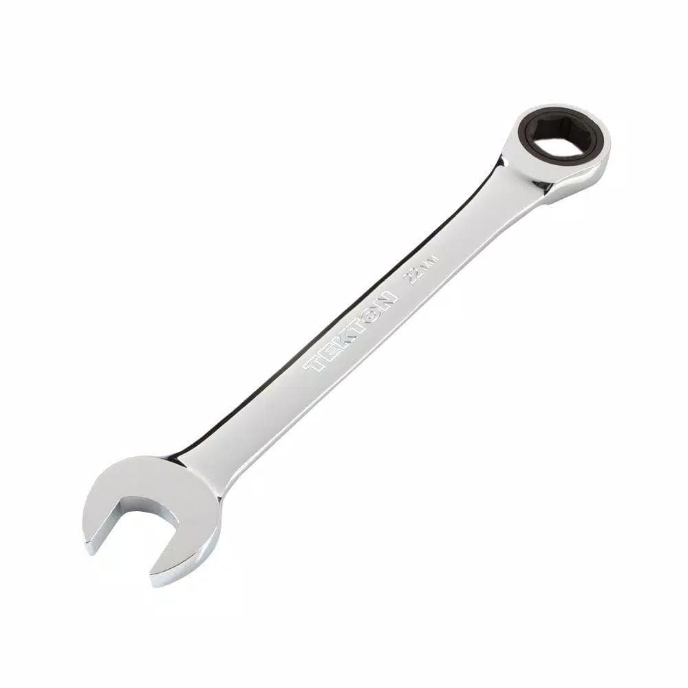 TEKTON 22 mm Ratcheting Combination Wrench, 6-Point Box End, 72-Tooth Gear