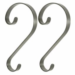 Haute Decor Stocking Scrolls Steel Stocking Holders in Pewter (2-Pack) thumbnail 1