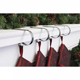 Haute Decor Original MantleClip Brushed Nickel Stocking Holder (4-Pack) thumbnail 2