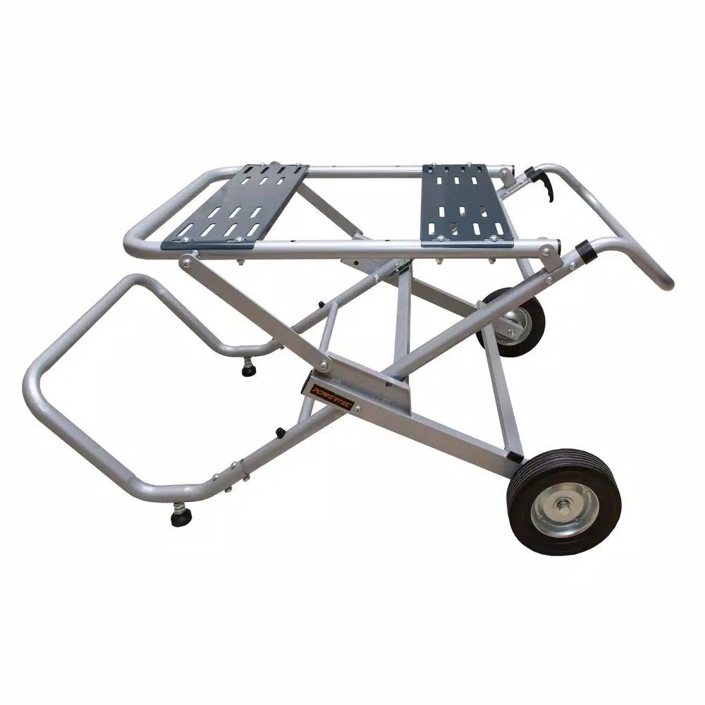 POWERTEC Rolling Foldable Table Saw Stand with 330 lb Capacity and 8-inch Wheels