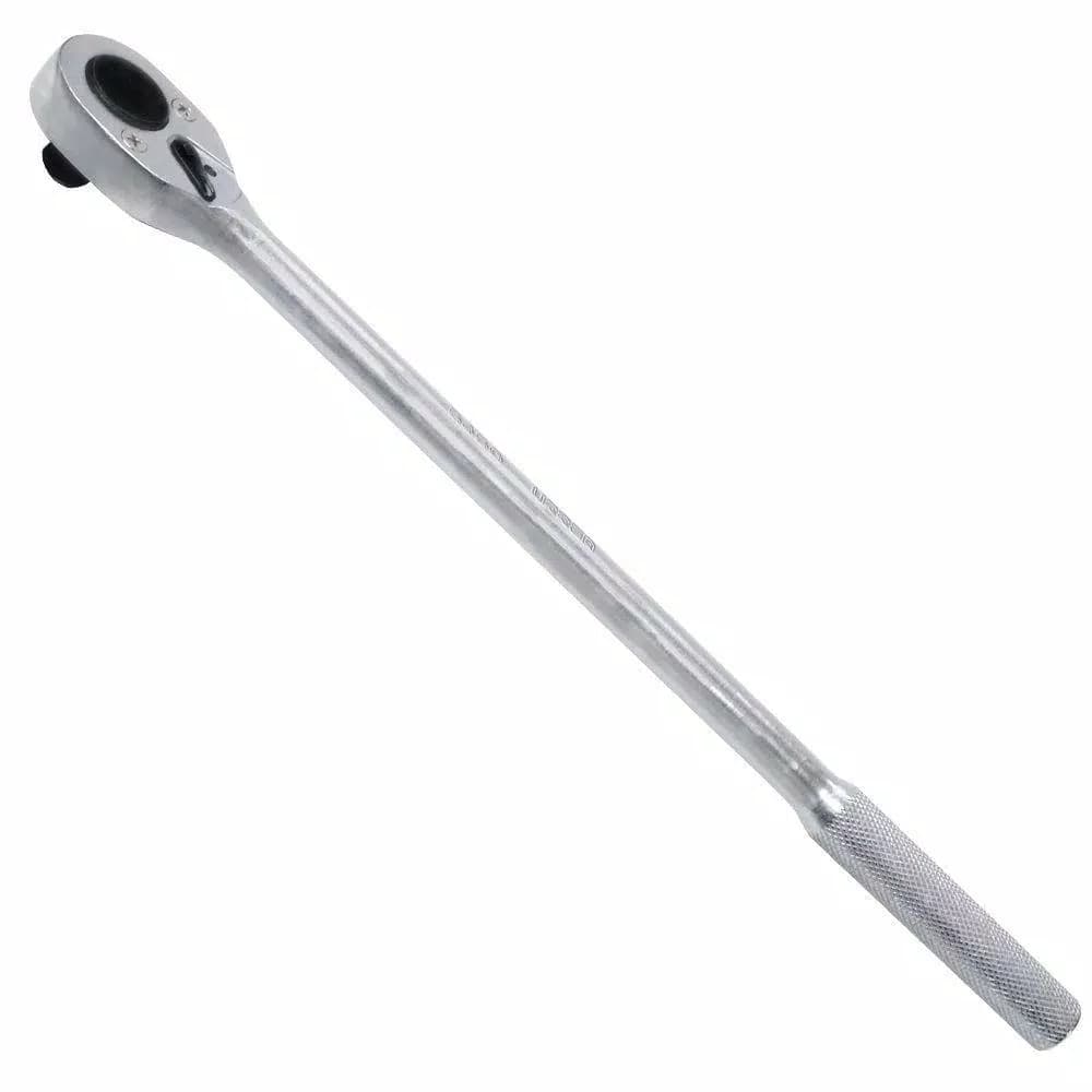URREA 1/2 in. Drive Long Reversible Chrome Ratchet, 48-Tooth