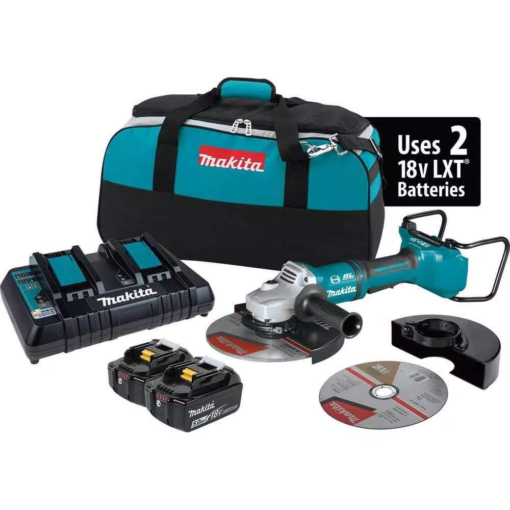 Makita 36V (18V x2) LXT Brushless 9 in. Paddle Switch Angle Grinder Kit with Electric Brake