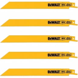 DEWALT 8 in. Bi-Metal Reciprocating Saw Blade, 14 TPI, Straight Back (5-Pack) thumbnail 1