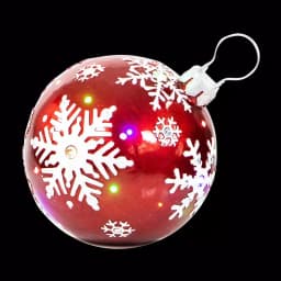 Fraser Hill Farm 1.5 ft. 24-Light LED Jeweled Ball Ornament with Snowflake Design thumbnail 1