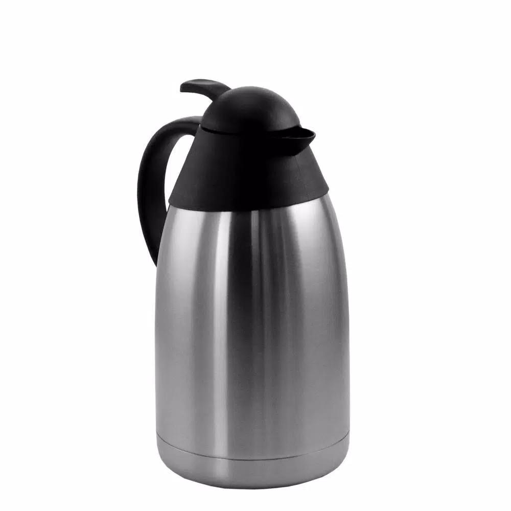 MegaChef 67.6 fl. oz. Stainless Steel Thermal Beverage Carafe with Black Lid