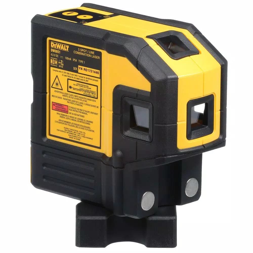 DEWALT Combilaser Self-Leveling 5-Spot & Horizontal Line Laser Level, Red